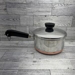 Vintage 1801 Revere Ware‎ 1 Qt Saucepan With Lid Copper Bottom Clinton, ILL